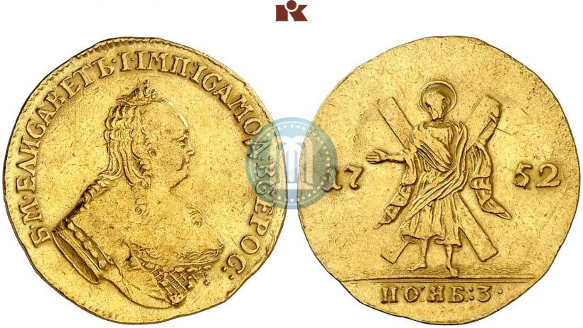 Picture 1 ducat 1752 year  "St. Andrew on the reverse"