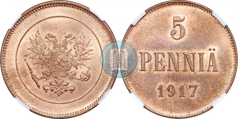 Picture 5 pennia 1917 year  