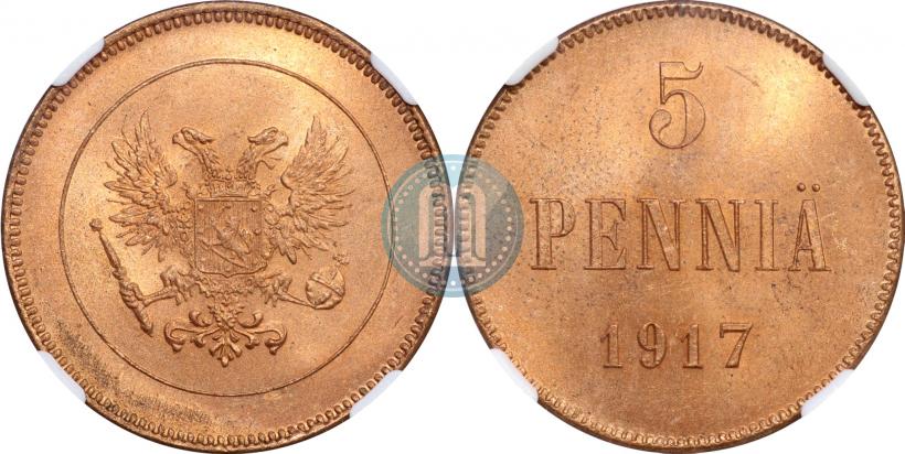 Picture 5 pennia 1917 year  