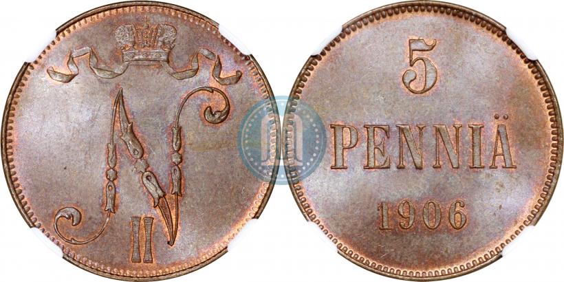 Picture 5 pennia 1906 year  