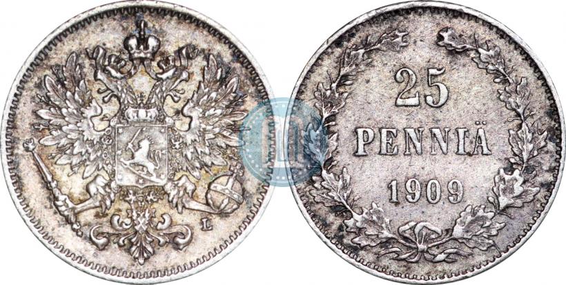 Picture 25 pennia 1909 year L 