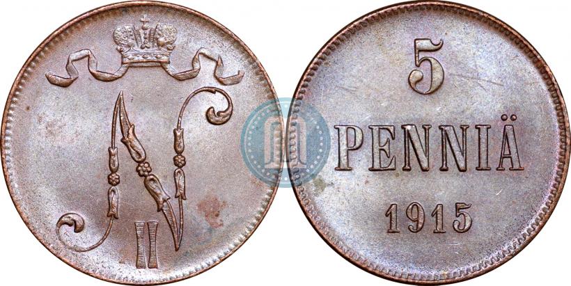 Picture 5 pennia 1915 year  