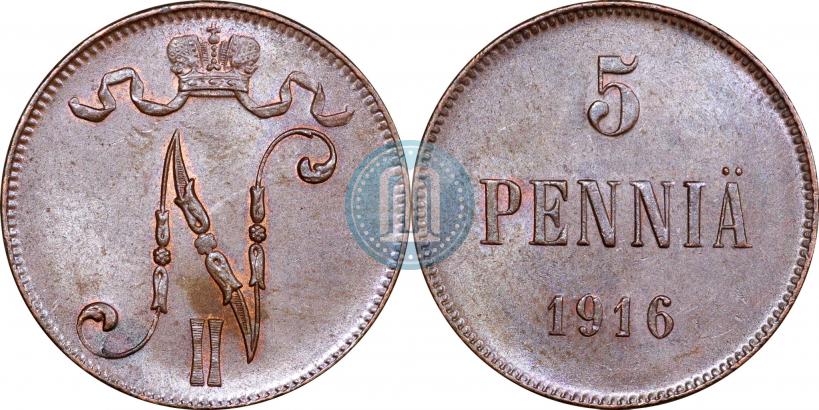 Picture 5 pennia 1916 year  