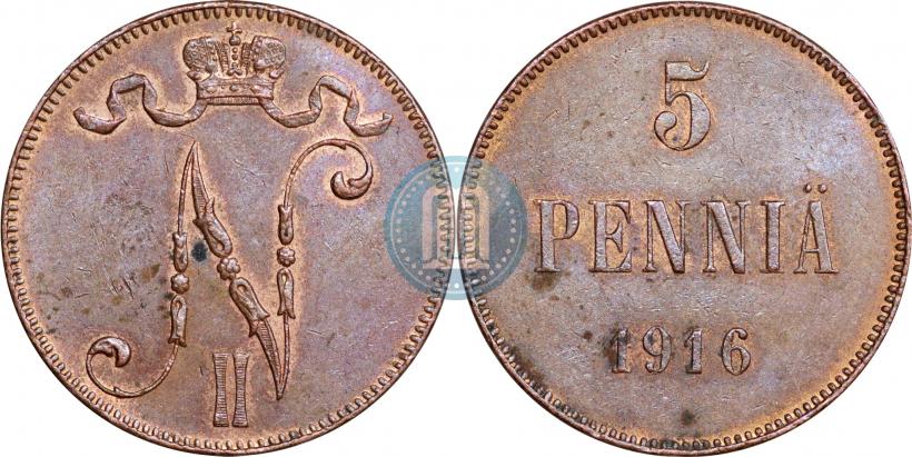 Picture 5 pennia 1916 year  