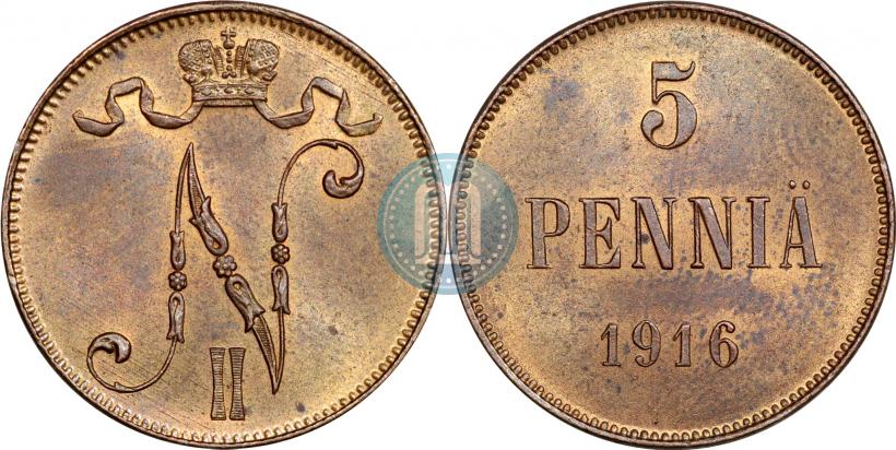 Picture 5 pennia 1916 year  