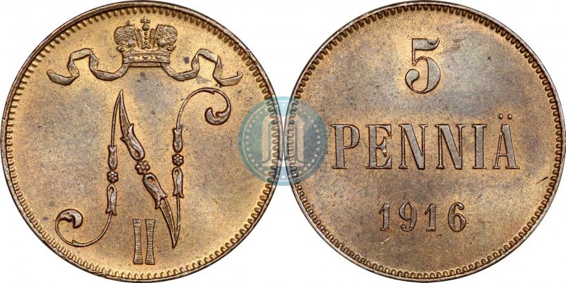 Picture 5 pennia 1916 year  