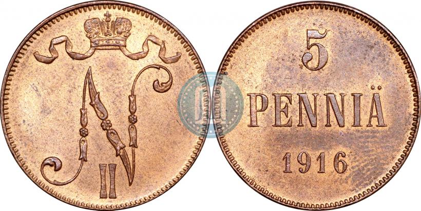 Picture 5 pennia 1916 year  