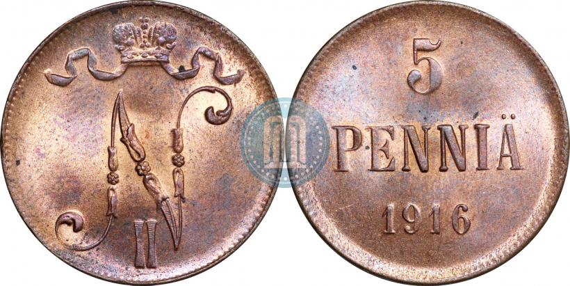 Picture 5 pennia 1916 year  