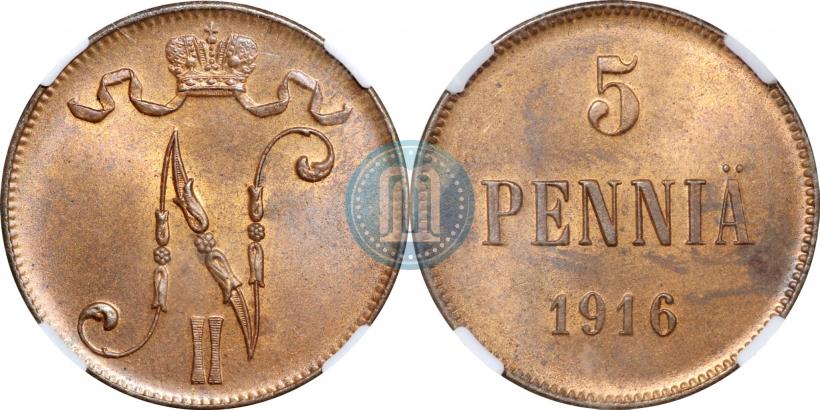 Picture 5 pennia 1916 year  