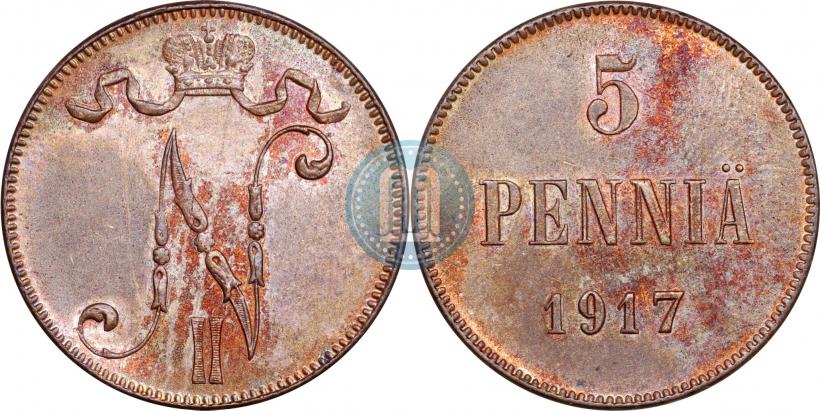 Picture 5 pennia 1917 year  