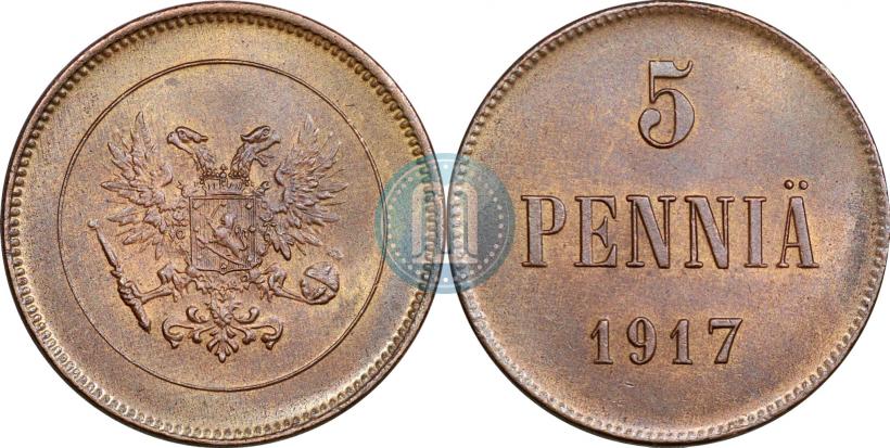 Picture 5 pennia 1917 year  