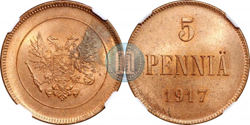 Picture 5 pennia 1917 year  