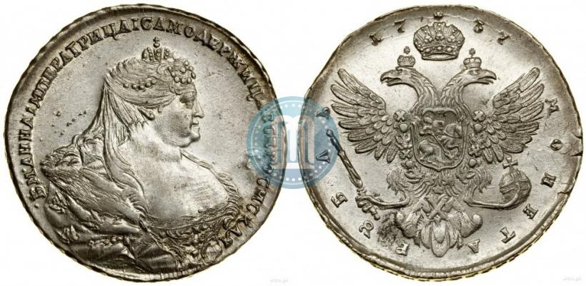 Picture 1 rouble 1737 year  "Moscow type"