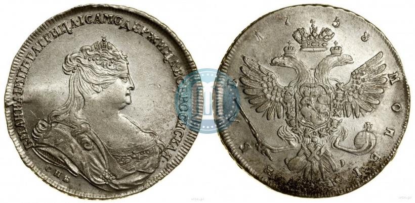 Picture 1 rouble 1738 year СПБ "Petersburg type"