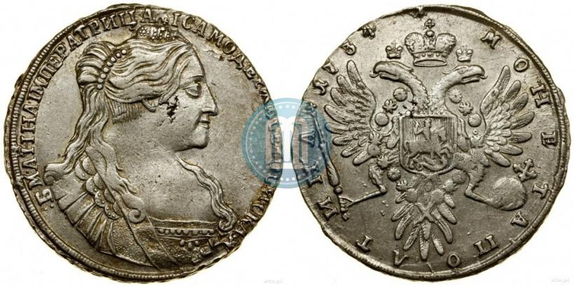 Picture Poltina 1734 year  "Type of 1735"