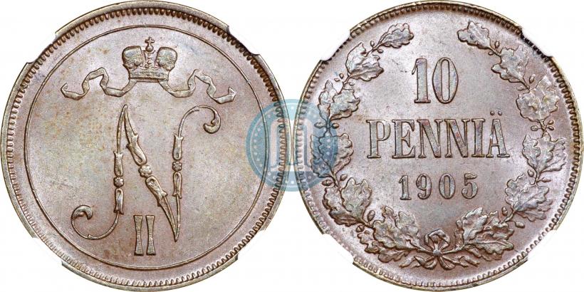 Picture 10 pennia 1905 year  