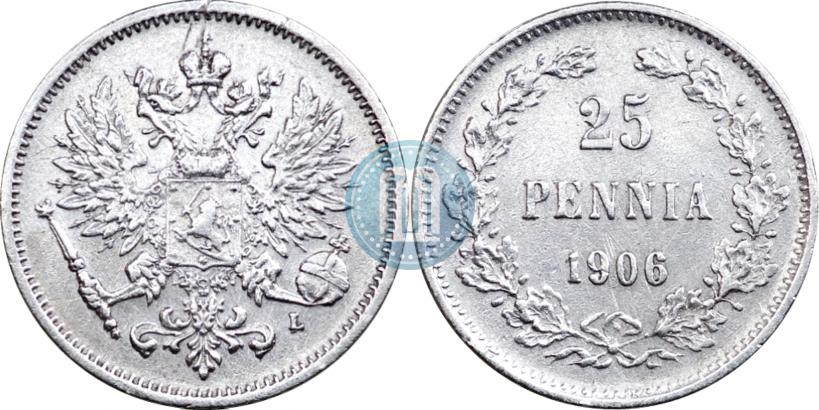 Picture 25 pennia 1906 year L 