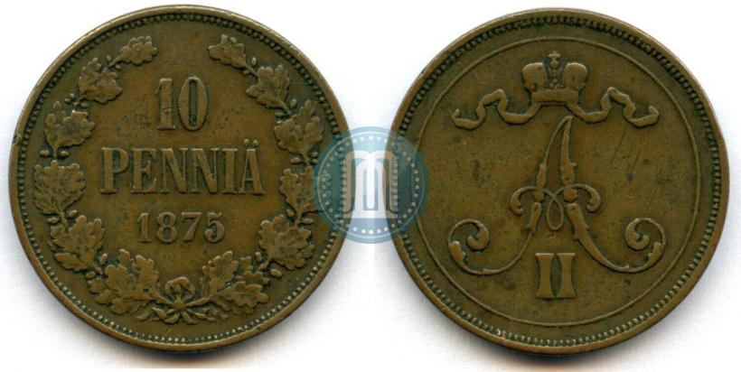 Picture 10 pennia 1875 year  