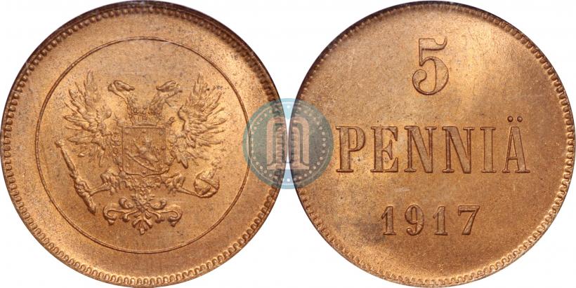 Picture 5 pennia 1917 year  