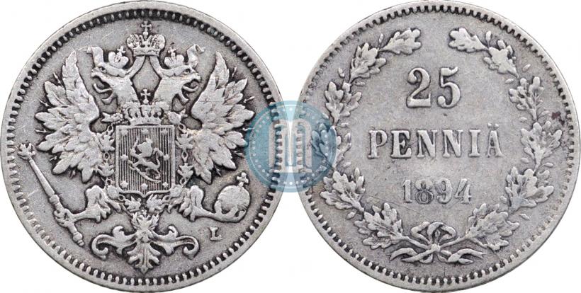 Picture 25 pennia 1894 year L 