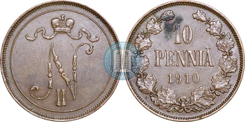 Picture 10 pennia 1910 year  