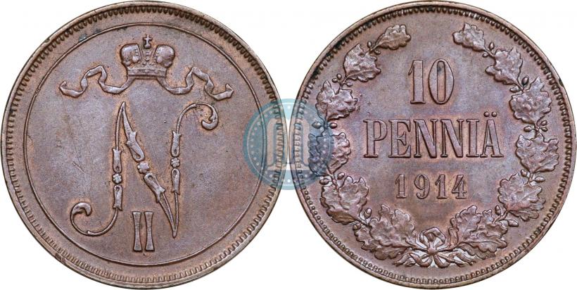 Picture 10 pennia 1914 year  