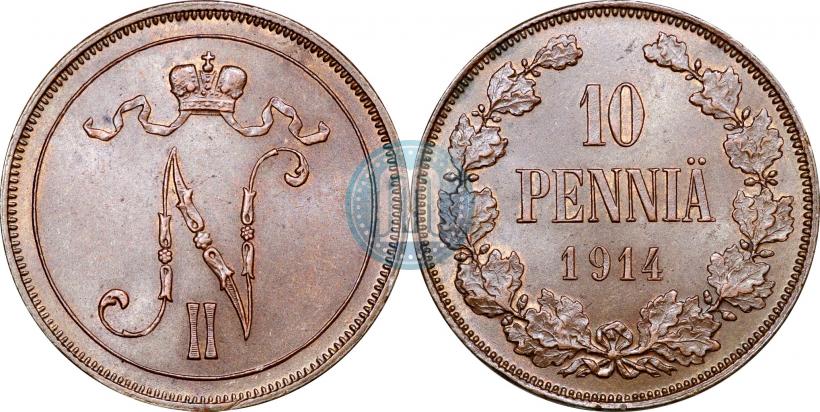 Picture 10 pennia 1914 year  