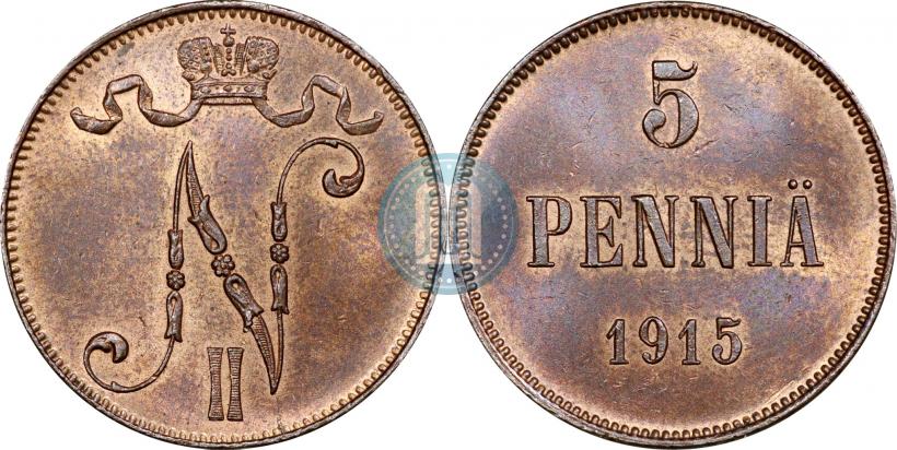 Picture 5 pennia 1915 year  