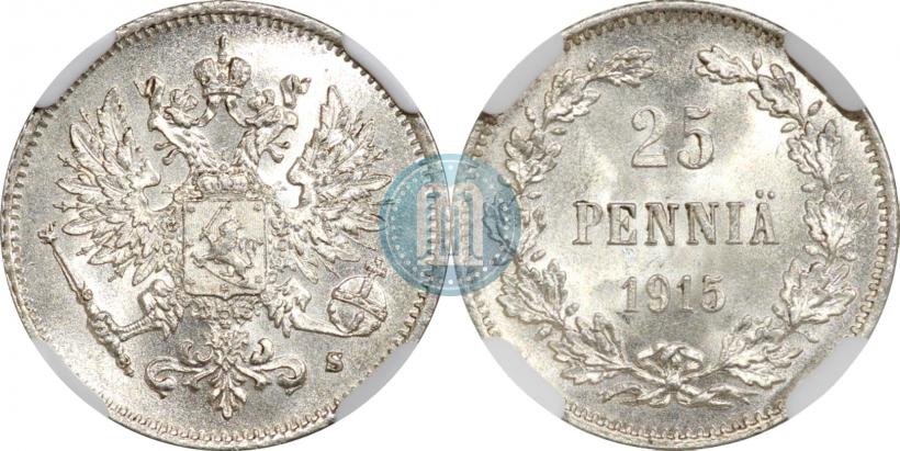 Picture 25 pennia 1915 year S 