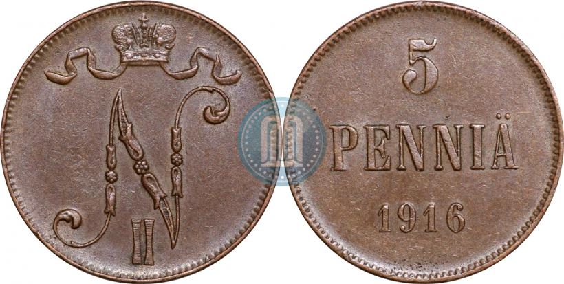 Picture 5 pennia 1916 year  