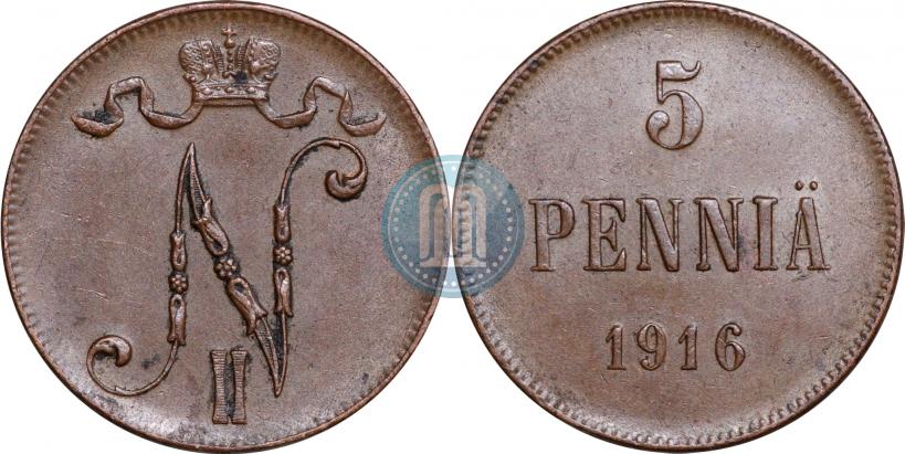 Picture 5 pennia 1916 year  