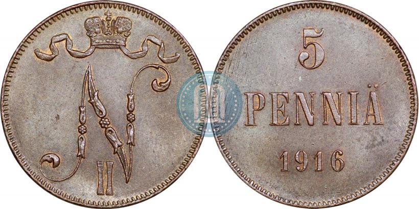 Picture 5 pennia 1916 year  