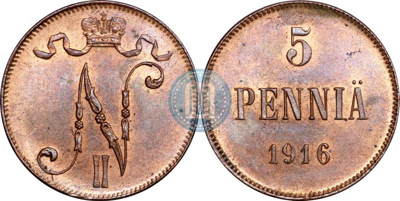 Picture 5 pennia 1916 year  