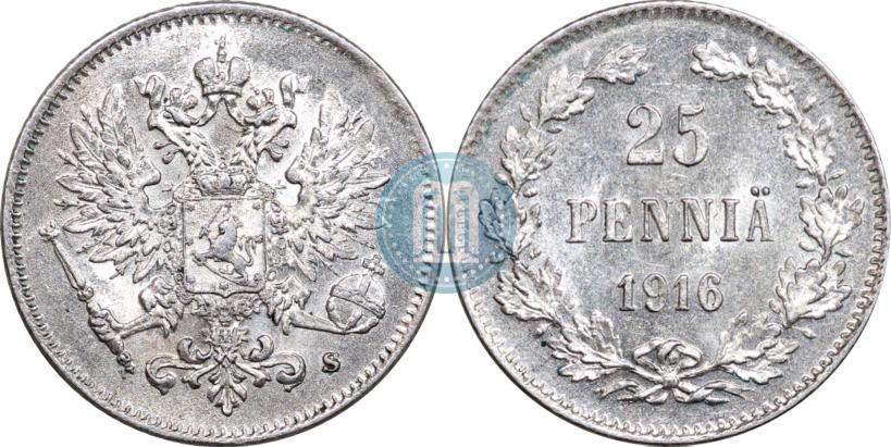 Picture 25 pennia 1916 year S 