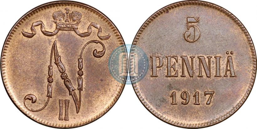 Picture 5 pennia 1917 year  