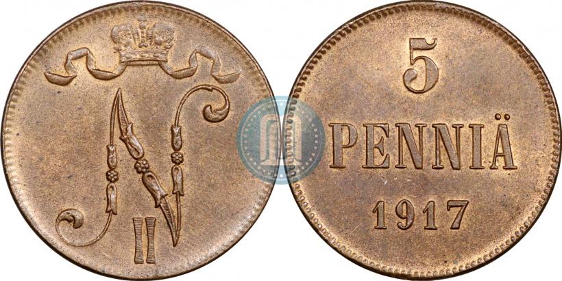 Picture 5 pennia 1917 year  