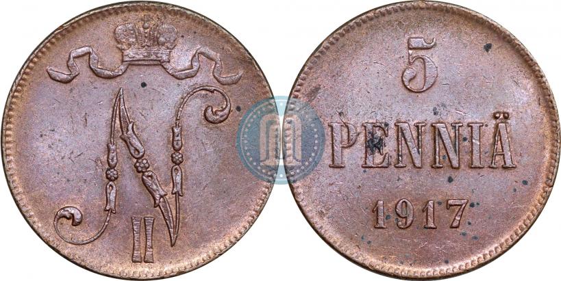 Picture 5 pennia 1917 year  