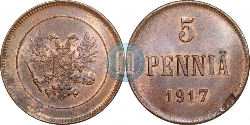 Picture 5 pennia 1917 year  