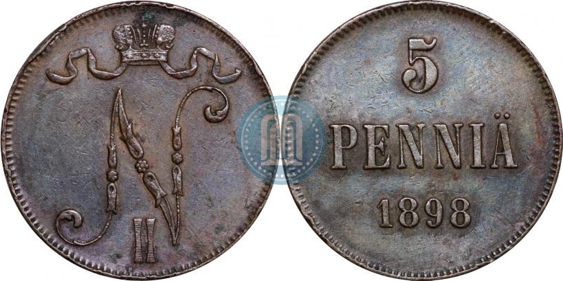 Picture 5 pennia 1898 year  