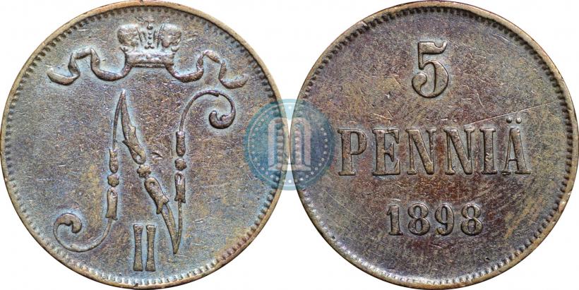 Picture 5 pennia 1898 year  