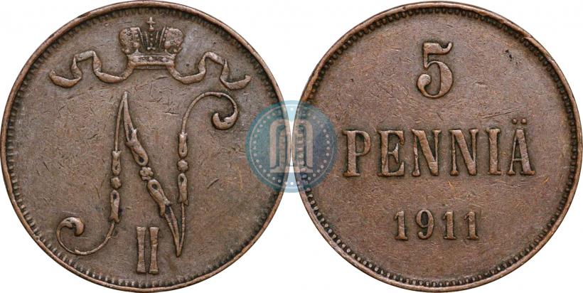 Picture 5 pennia 1911 year  