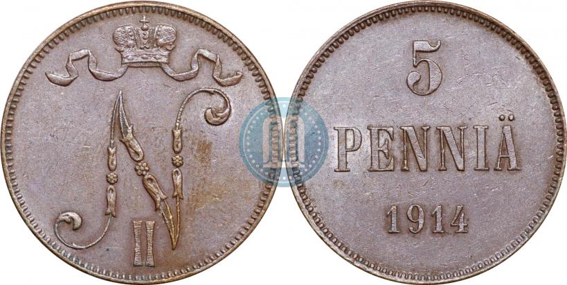 Picture 5 pennia 1914 year  