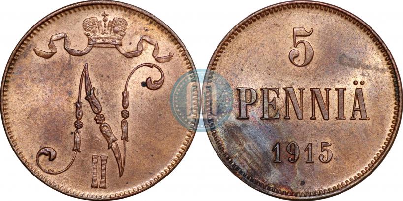 Picture 5 pennia 1915 year  