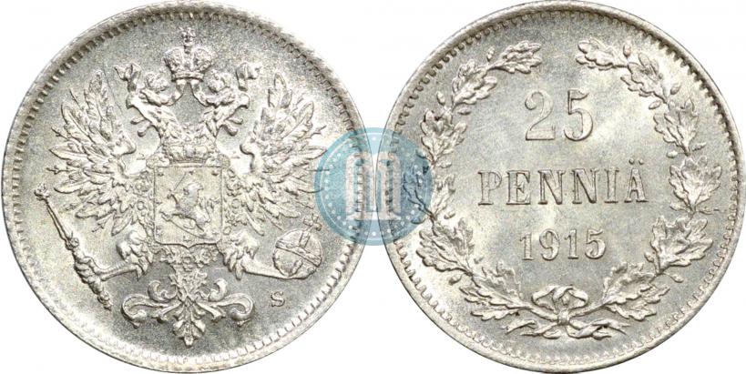 Picture 25 pennia 1915 year S 