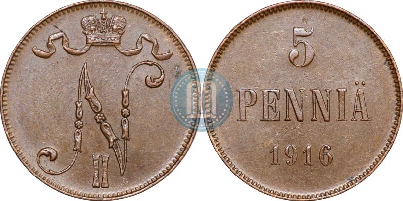 Picture 5 pennia 1916 year  