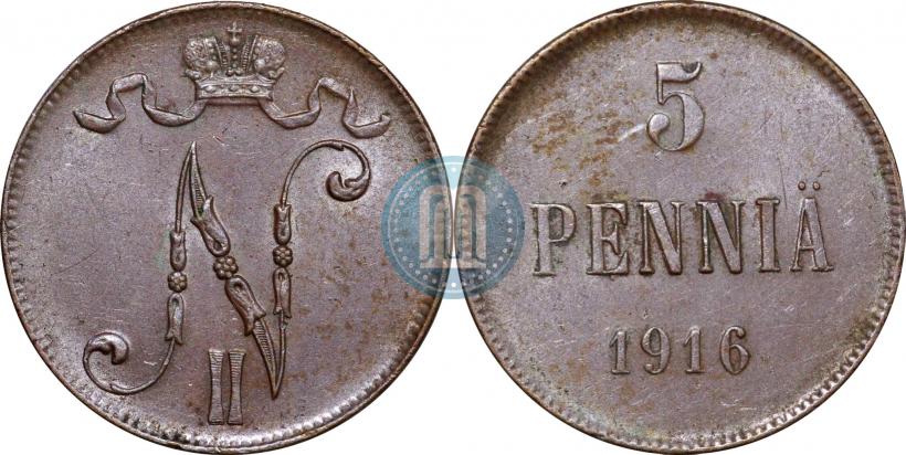 Picture 5 pennia 1916 year  