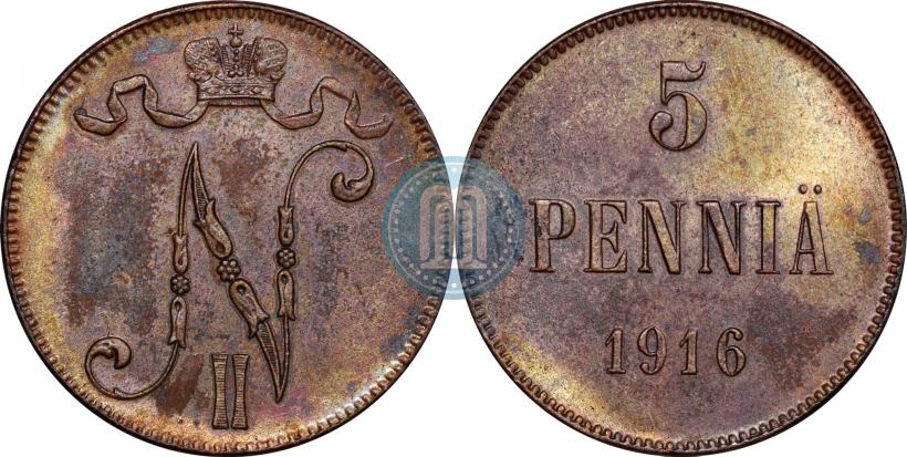 Picture 5 pennia 1916 year  