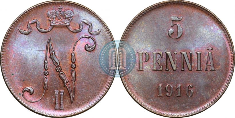 Picture 5 pennia 1916 year  