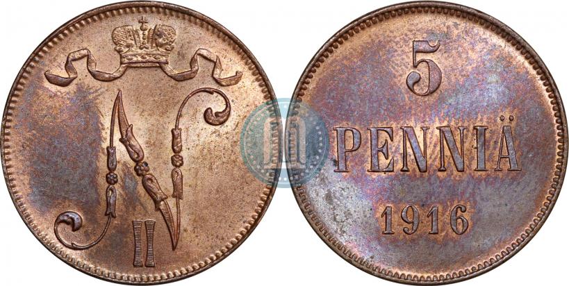 Picture 5 pennia 1916 year  