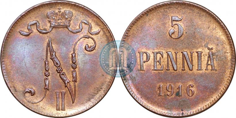 Picture 5 pennia 1916 year  